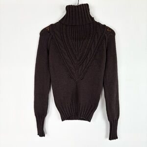 Patrizia Pepe Wool Turtleneck Brown Size EUR 42/ US 8 Knit Italy